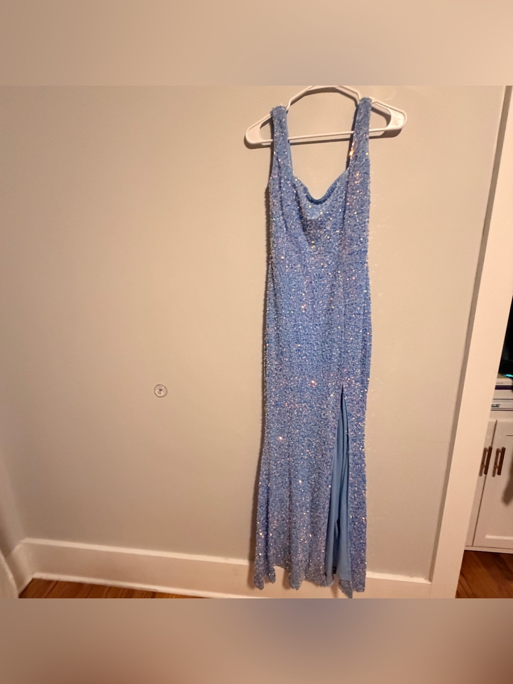 Sparkling Light Blue‎ Sequin Evening Dress Small